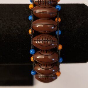 Football Bracelet Team Colors University of Florida Gators Denver Broncos Brown
